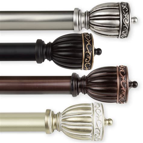 With high-quality resin decorative finials. . Curtain rods at walmart